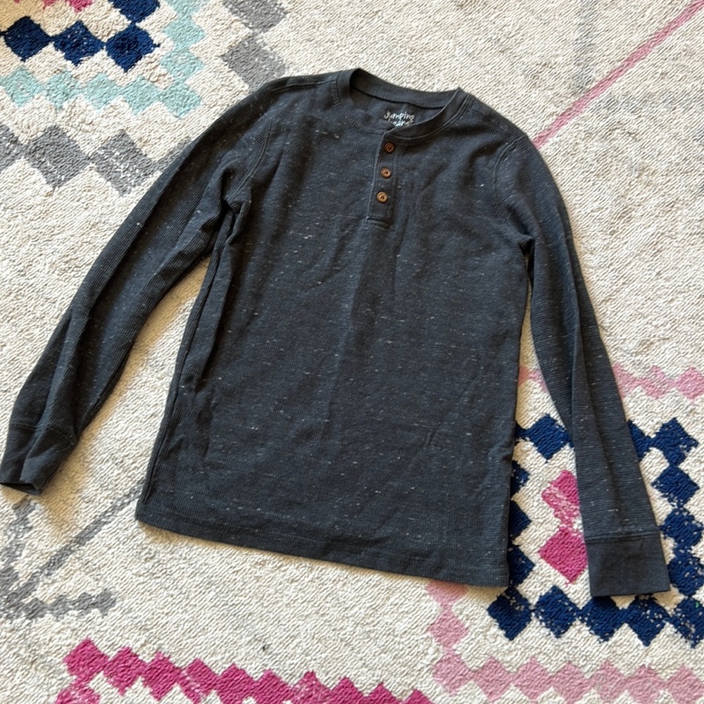 Jumping Beans Boys Charcoal Gray Long Sleeve Thermal Top Size 10